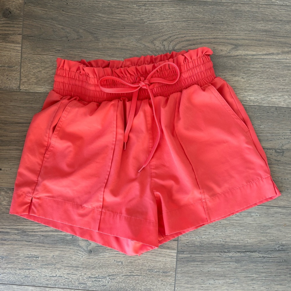 Women’s Small High Waisted Coral Swim Shorts